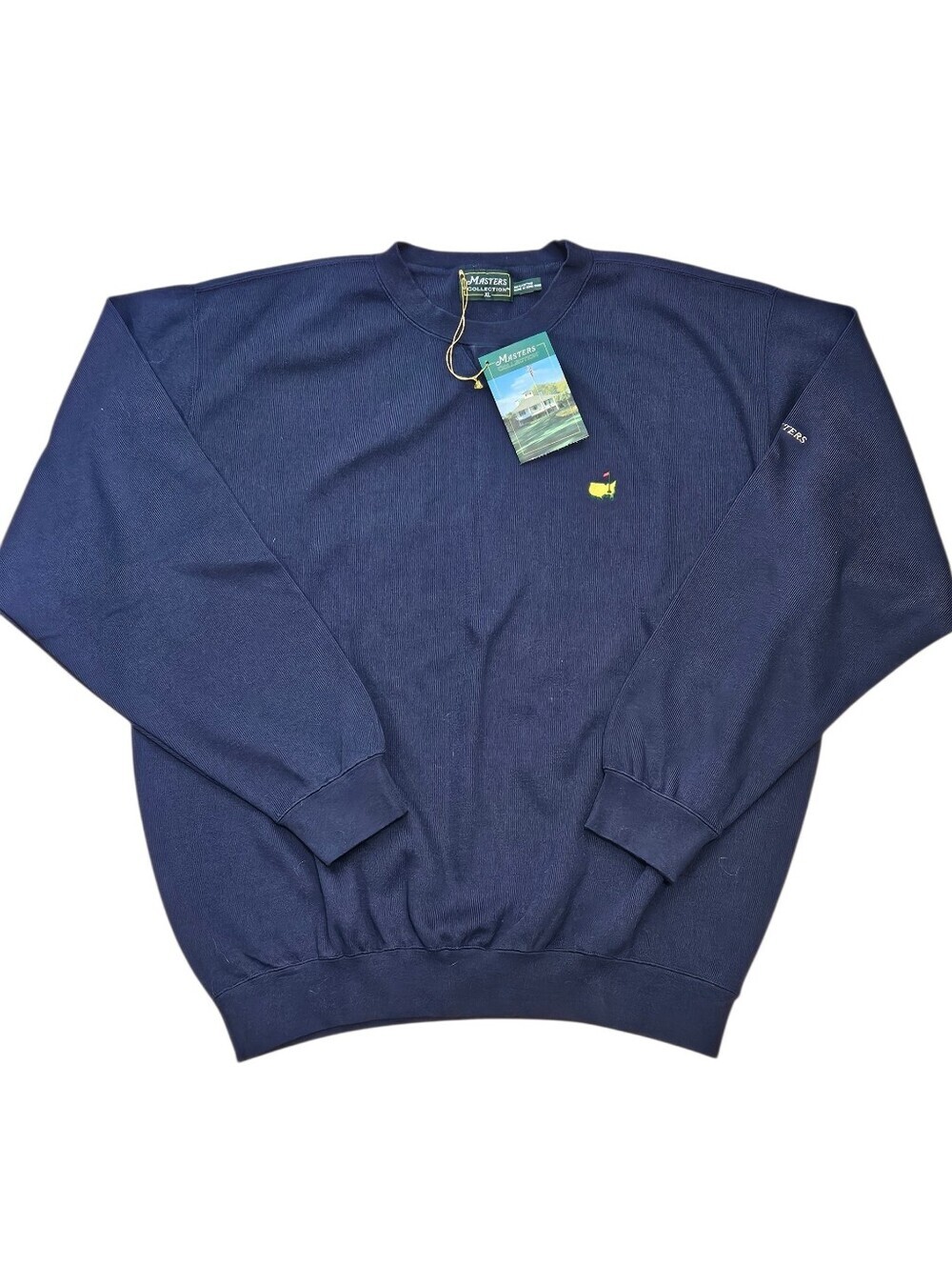NEW MASTERS Collection Golf Navy Blue Embroidered Knit Sweater Top XL M1500